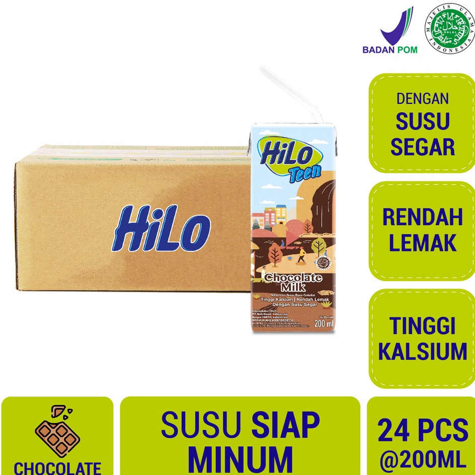 

Bisa COD 1 Karton - HiLo Teen UHT Chocolate Milk 200 ml x 24 pcs Ready to Drink (RTD) - Susu Tinggi Kalsium serbuuu !