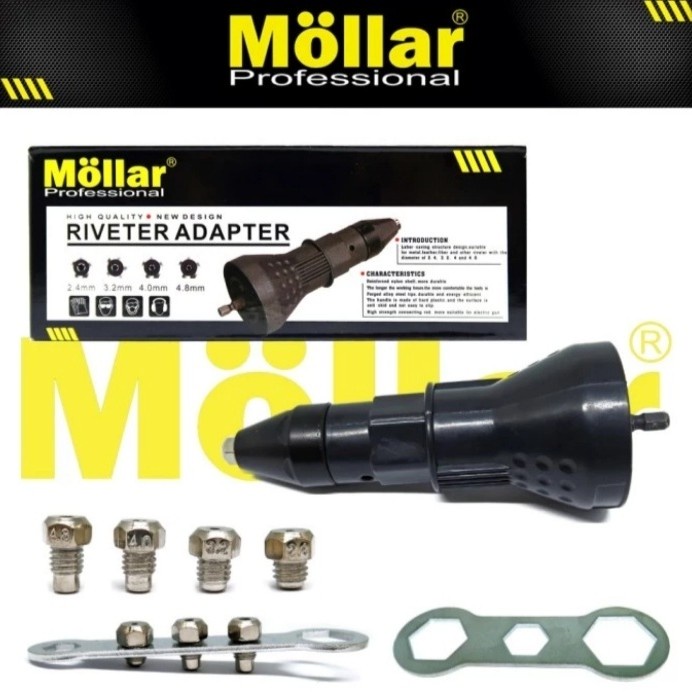Terlaris Adaptor Mata Bor Paku Rivet Ke Mesin Bor Riveter Adapter Gun