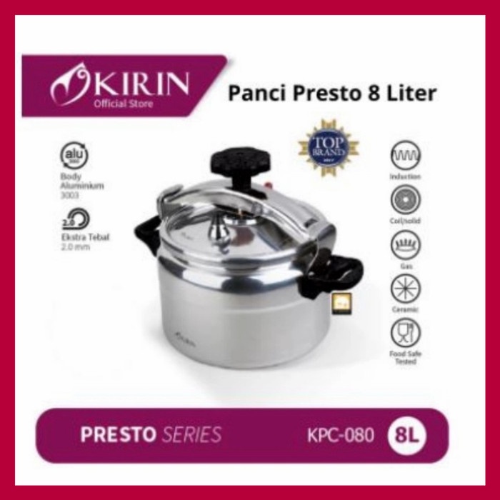 Terlaris Kirin Panci Presto 8 Liter 10 Liter 12 Liter Kpc 080 Kpc 100 Kpc 120