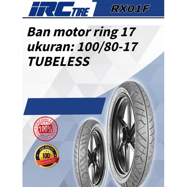 BAN MOTOR IRC RING 17 TUBELESS UK 100/80-17