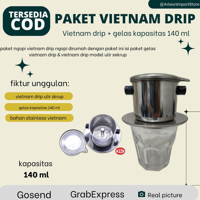 paling diminati] Vietnam drip 7Q sekrup ulir + Gelas kapasitas 160ml