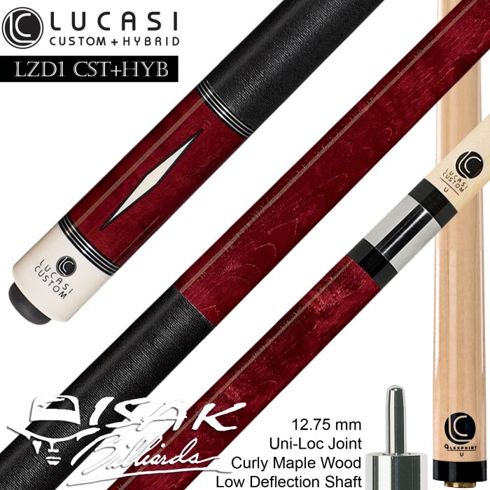 Billiard Lucasi Lzd1 Custom Series Cue - Uniloc - Low Deflection Billiard Stick