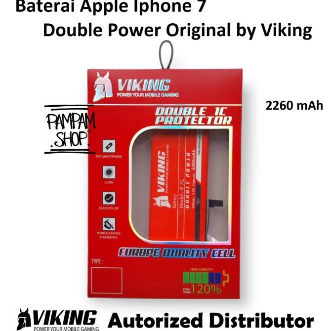 Baterai VIKING Double Power Original Apple Iphone 7 / 7G Batre Batrai