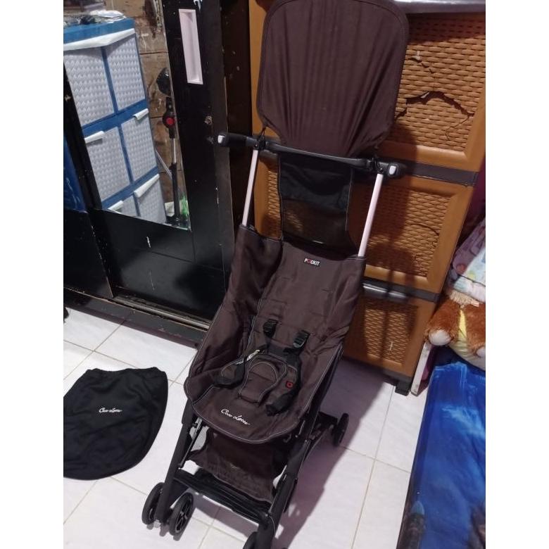 HEL161 stroller pockit gen 4 limited edition bebe apes cocolatte cabin size lengkap tas kondisi prel