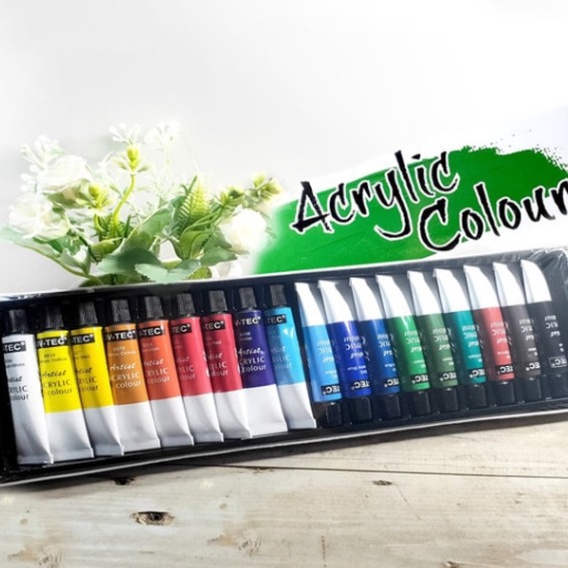 

qy✶Seller↕ V-Tec Acrylic Colour Set 18 Warna / Cat Acrylic 6ML 18 Warna VTEC N88 ↕