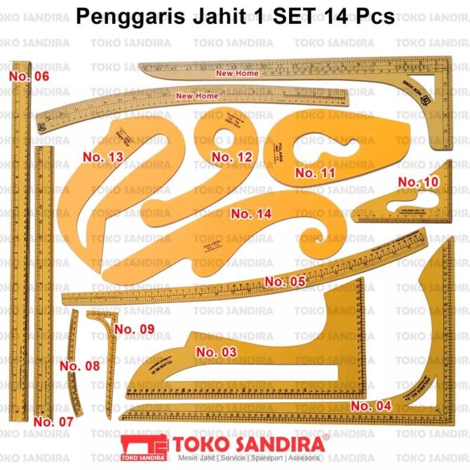 

Penggaris Pola Jahit Set isi 14/Penggaris komplit/penggaris 1 set