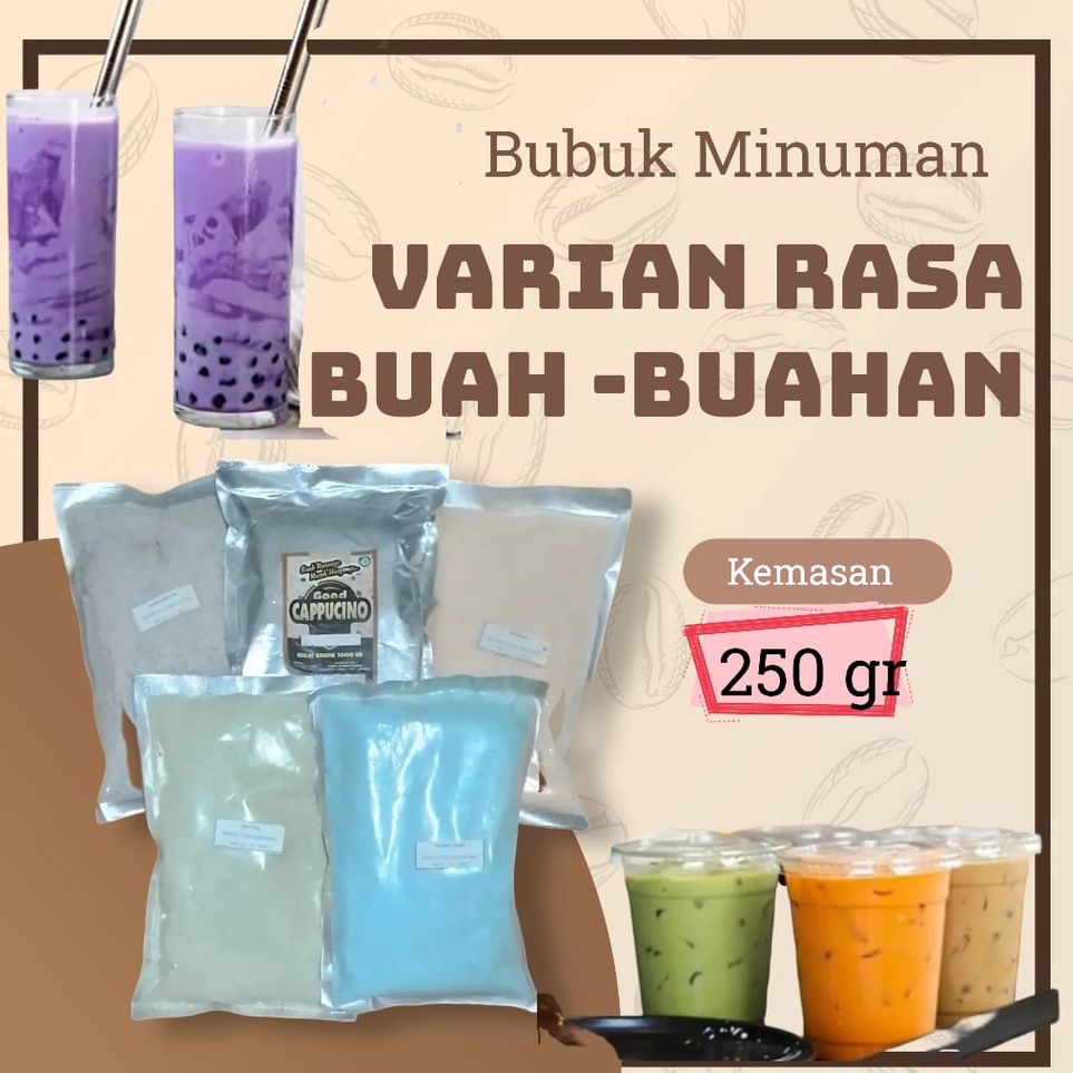 

bz✢Diskon Promo❆➟ Bubuk Minuman Rasa Kemasan 250 gr Varian Buah buahan 053 ✵