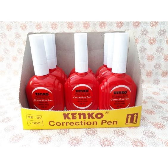 

TIPEX KE-01 MERAH / Correction Fluid MERK KENKO 1 LUSIN (12 PCS)