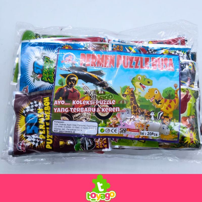 Permen Lollipop Puzzle Busa isi 20 Pcs Grosir Murah