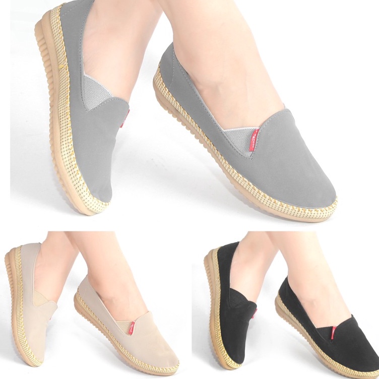 SEPATU WANITA FLATSHOES RAJUT TEPLEK TERBARU KEKINIAN SPATU FLAT SHOES PEREMPUAN IBU CASUAL CEWEK PO