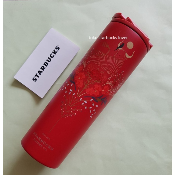 TERMURAH Starbucks Tumbler Stainless Steel Troy Grande Red - Year of The Ox