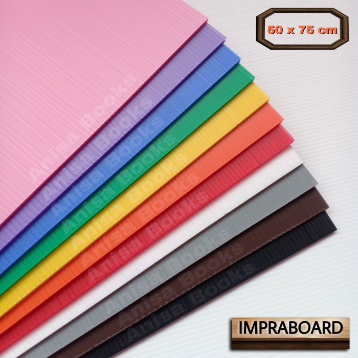 

Impraboard / Inpraboard / PP Board 50 x 75 cm Set 4 Lembar