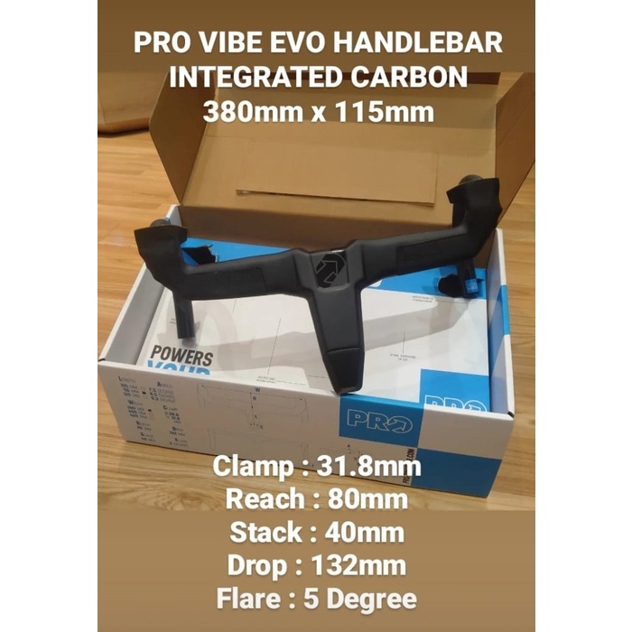 Handlebar Drop Bar PRO VIBE EVO Integrated Carbon 31.8mm