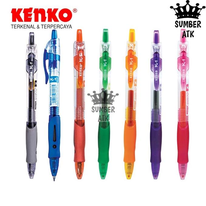 

Pena / Pulpen Kenko Gel Pen K-1 Retractable Hitam Dan Merah - 1 Pcs