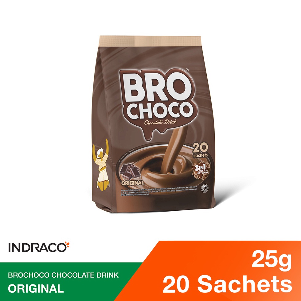 

TERBAIK F80 BROCHOCO Original P20 Chocolate Drink / Minuman Coklat (20 sachets x 25g) ⇁