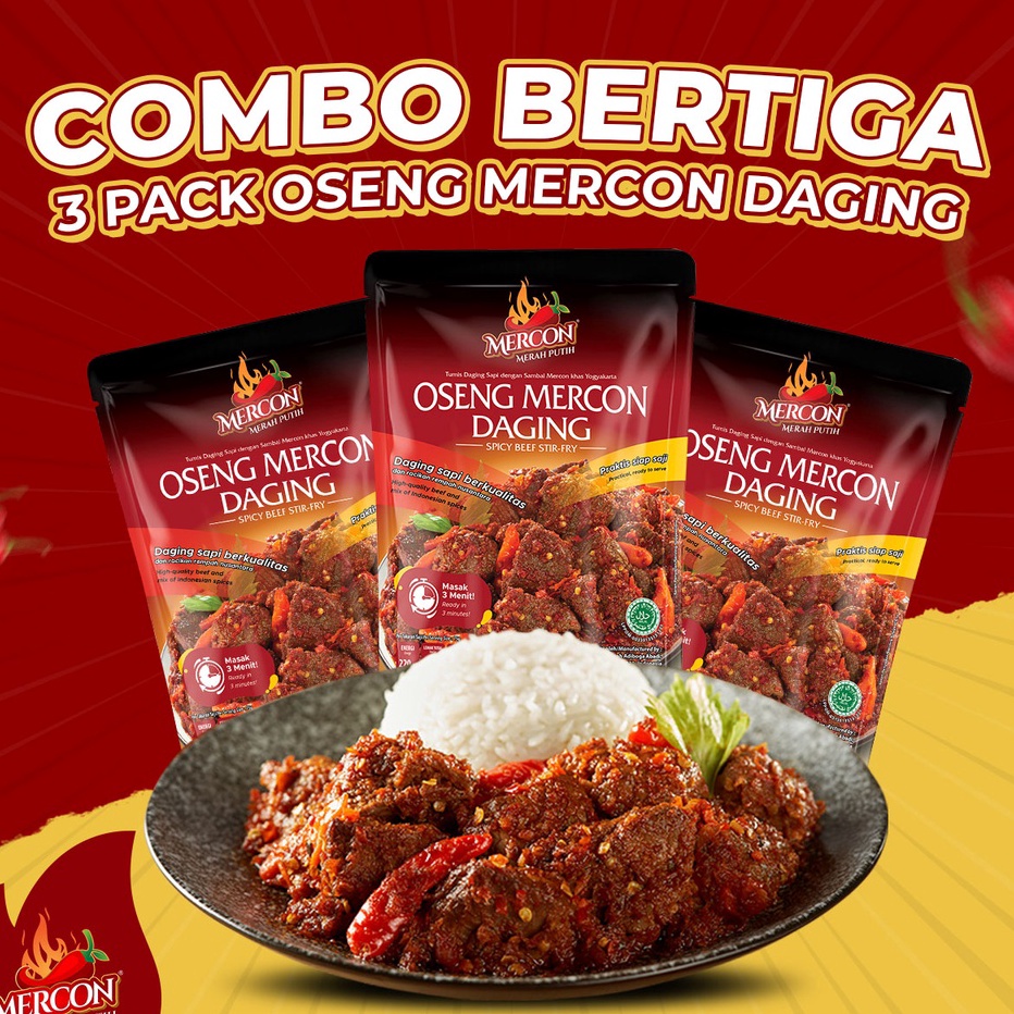 

Diskon➞ BAZPU Mercon Merah Putih - Hemat Combo Bertiga || 3 x Oseng Mercon Daging B81 ✱Kirim Sekarang