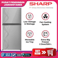 SHARP KULKAS 2 PINTU [205 L] SJ-237ND-AS - SILVER PPJ
