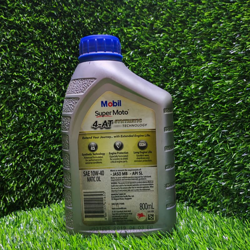 MOBIL SUPER MOTO MATIC 4-AT 10W40 10W-40 API SL/JASO MB 800ml