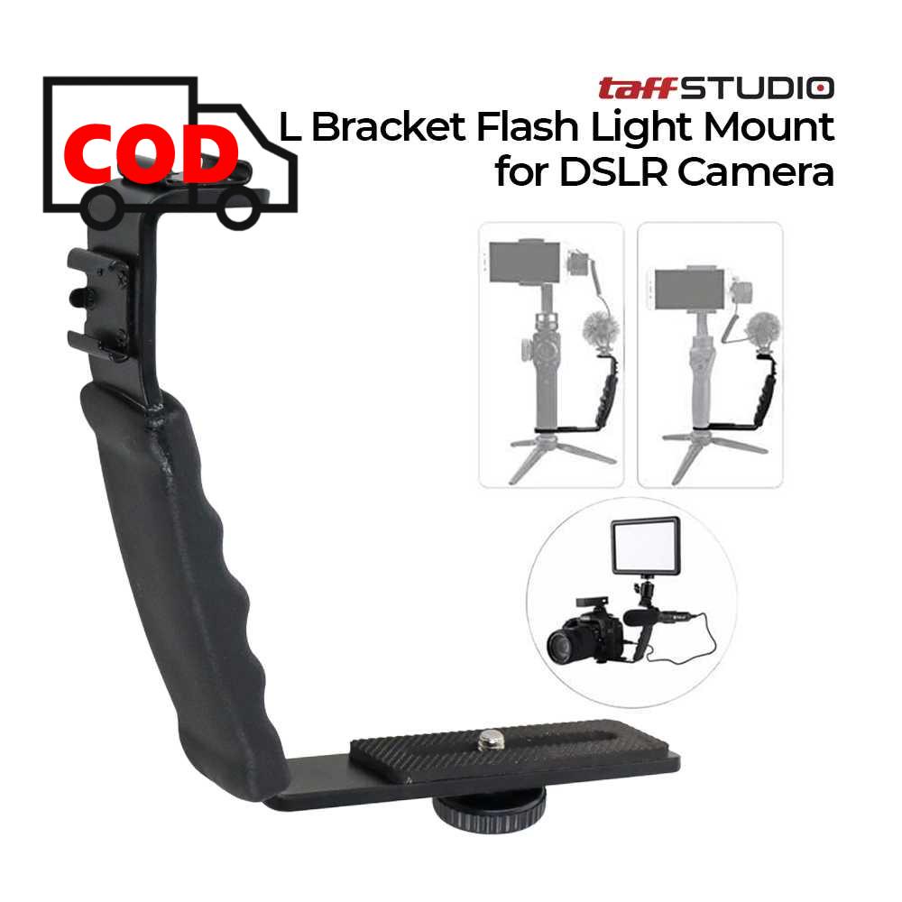 Bracket L Untuk Kamera DSLR Flashlight & Mic Camcorder Mirrorless