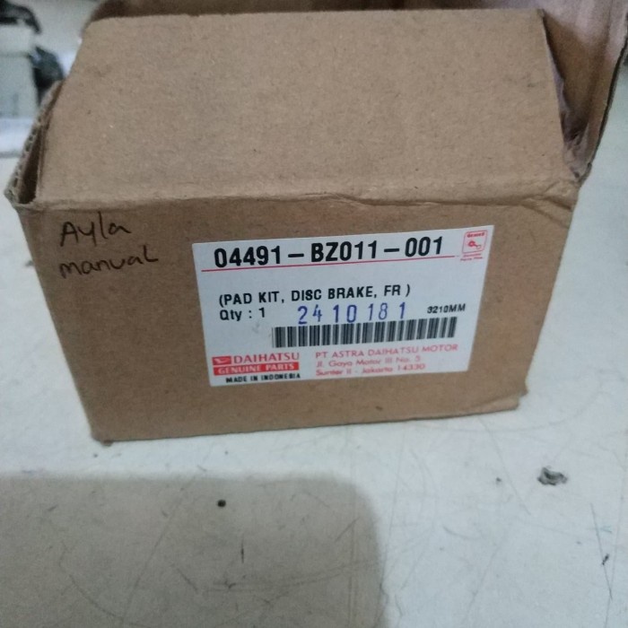 kampas rem/ brakepad depan ayla,agya manual 04491-BZ011
