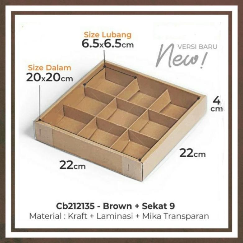 

7.7 Box Sekat 9 Sekat 25 Dus Sekat Mika Box Brownies Coklat Pie