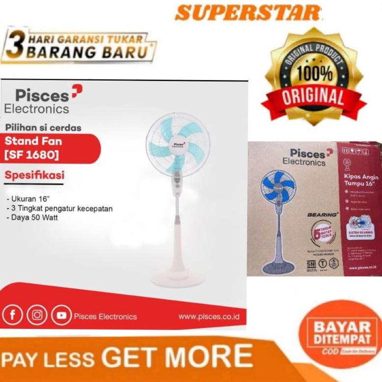 LIN601 pisces kipas angin stand fan pisces kipas berdiri 16inch sf 1680 ++