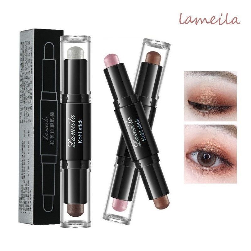 LAMEILA Eyeshadow Glitter Warna Ganda Color Waterproof Duo Face Stick Eye Shadow