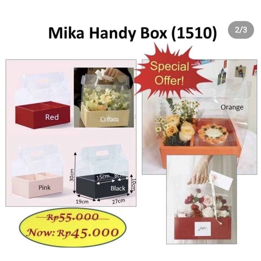 

Terbaru mika handy box - soft box - box bunga - bloom box - kotak bunga 1510 - portable flower box - box kue - box hampers natal