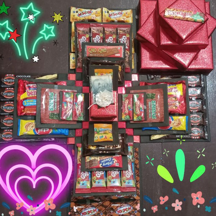 

Model Keren.. EXPLOSION BOX / snack box / box kejutan 4 layer + kotak uang (25,20,15,10+8cm) 95