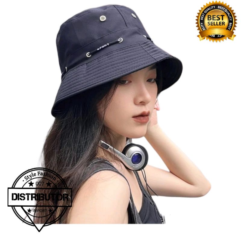 Topi Bucket list tali pria wanita musim semi /Adventure import