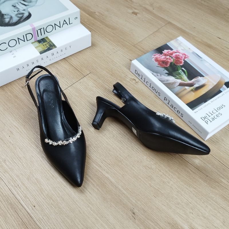 New D.Hen Sepatu Tali Wanita Vania 5Cm Kulit Sintetis