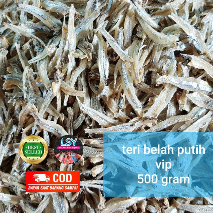 

【MEGA SALE】 ikan asin teri belah putih vip/ jengki belah vip 500gr