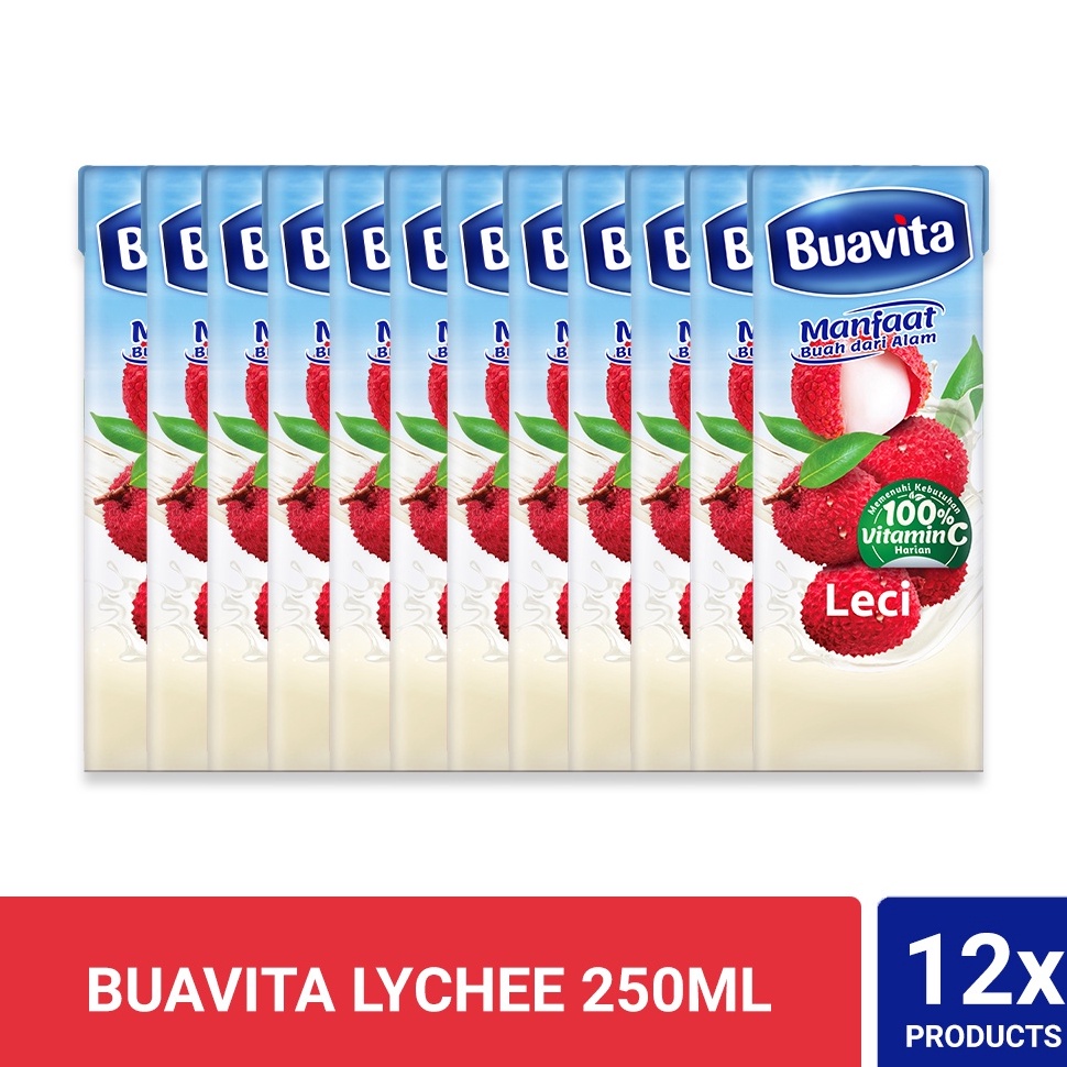 

Terbatas.. Buavita Lychee 250ml (Isi 12) 7GL