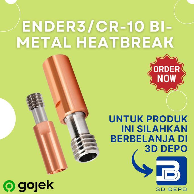 Ender3/CR-10 Bi-Metal Heatbreak Titanium Alloy Copper Throat 1.75mm