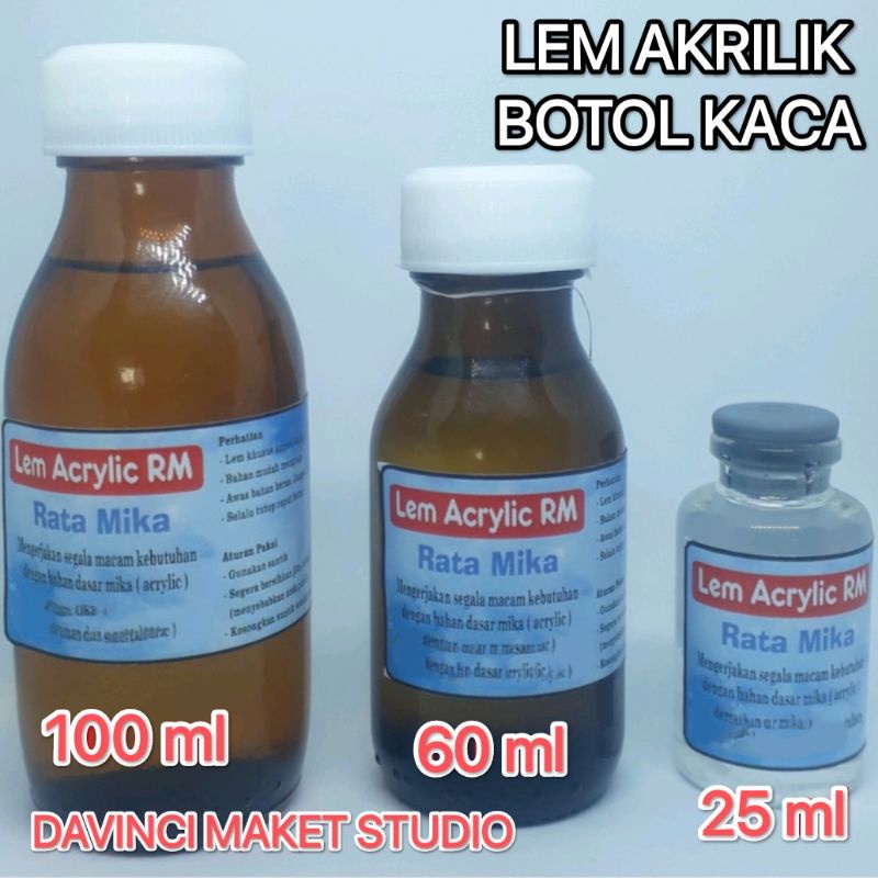 

LEM AKRILIK 1.5MM 2MM 3MM 4MM SUPER - ACRYLIC GLUE 180ML 100ML 60ML 25ML