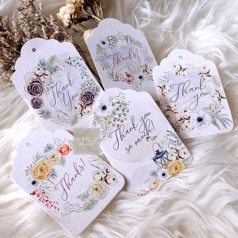 

25PCS HANG TAG THANKYOU HANGTAG THANK YOU CARD MINI KARTU TERIMA KASIH