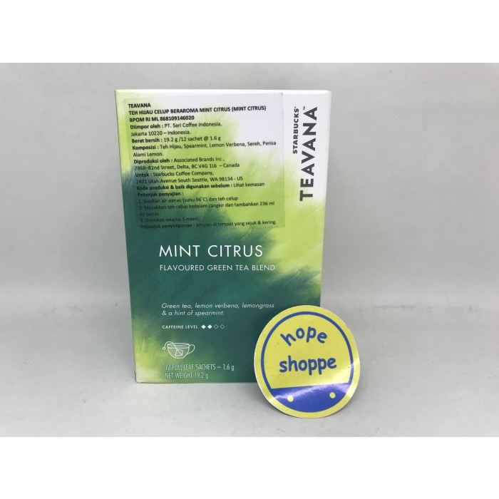 

Starbus Teavana - Nt Citrus Green Tea Blend Teh Hijau Celup 12 Pcs