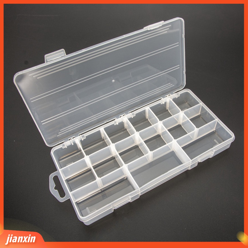 [Jianxin] fishing Tackle Box Kekerasan Tinggi Tahan Aus Reusable Non-Broken Anti Bocor Pemikat Penyimpanan Kuat Dan Kokoh 15kisi Kotak Memancing Perlengkapan Memancing