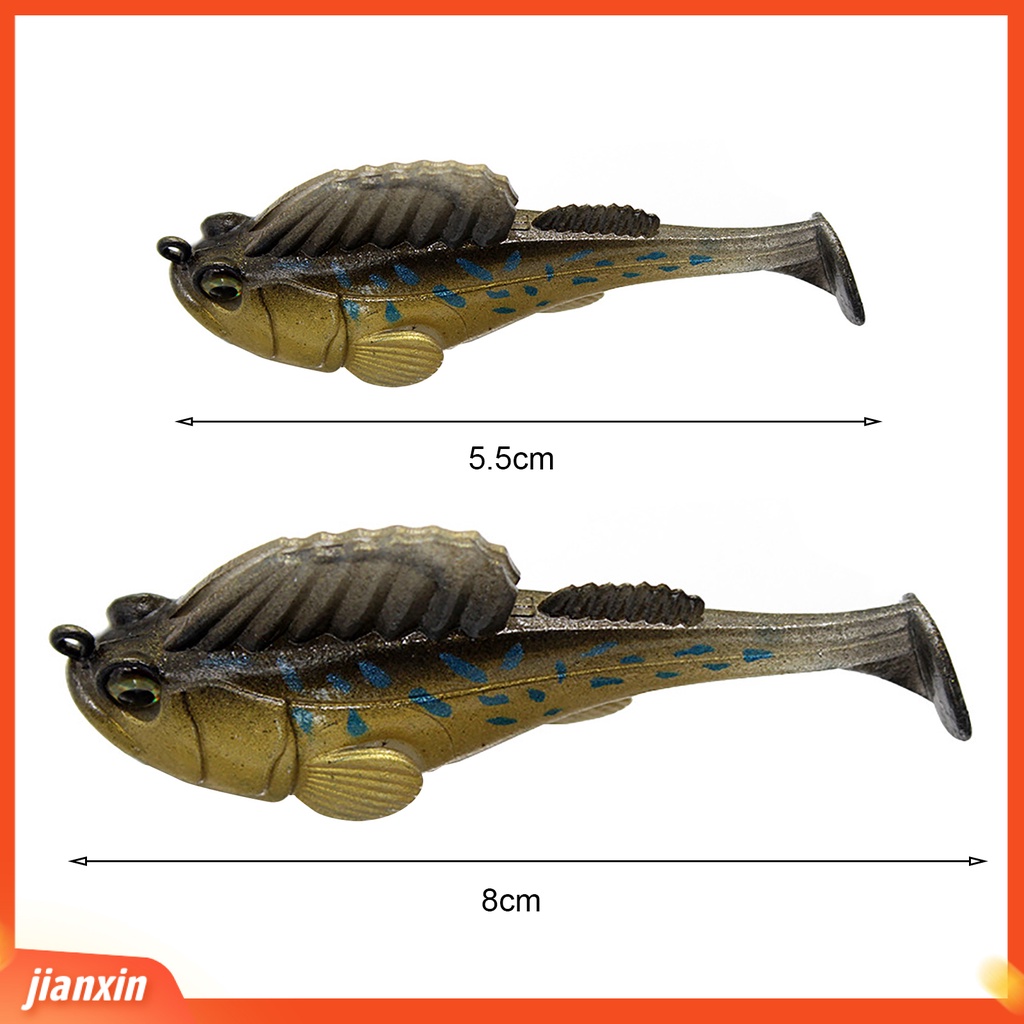 [Jianxin] 10g/14g Umpan Umpan Bercahaya Tajam Kait Simulasi Menggoda Angling PVC Jelly Ikan Power Jigger Bungkus Leadbait Memancing Luar Ruangan