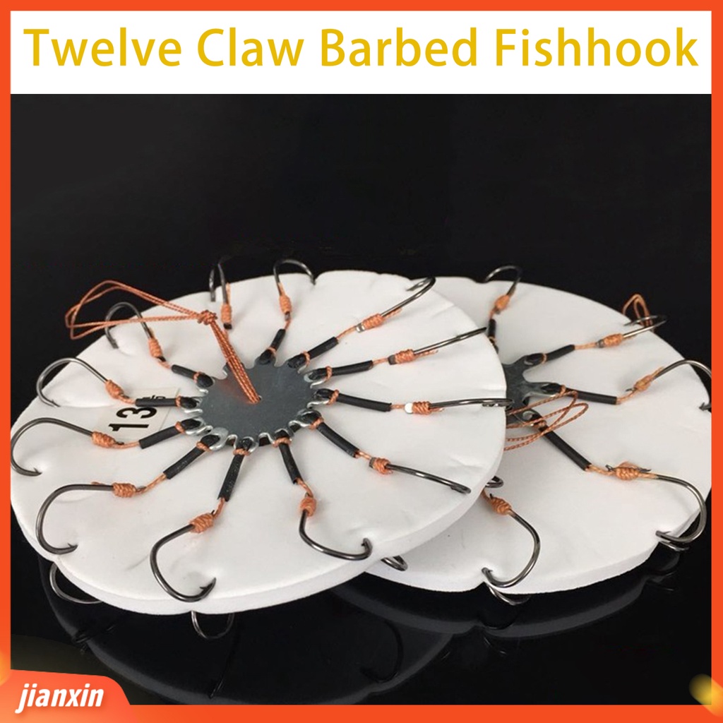 [Jianxin] 2 Set Memancing Kait Daya Tembus Kuat Dua Belas Cakar Flap Ledakan Kait Perlengkapan Memancing
