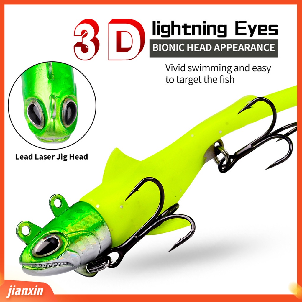 [Jianxin] 13.5g/8cm Umpan Pancing T-Tail Tajam Treble Hook 3D Fisheyes Simulasi Pengecoran Panjang Ekor Dayung Buatan Umpan Perlengkapan Memancing