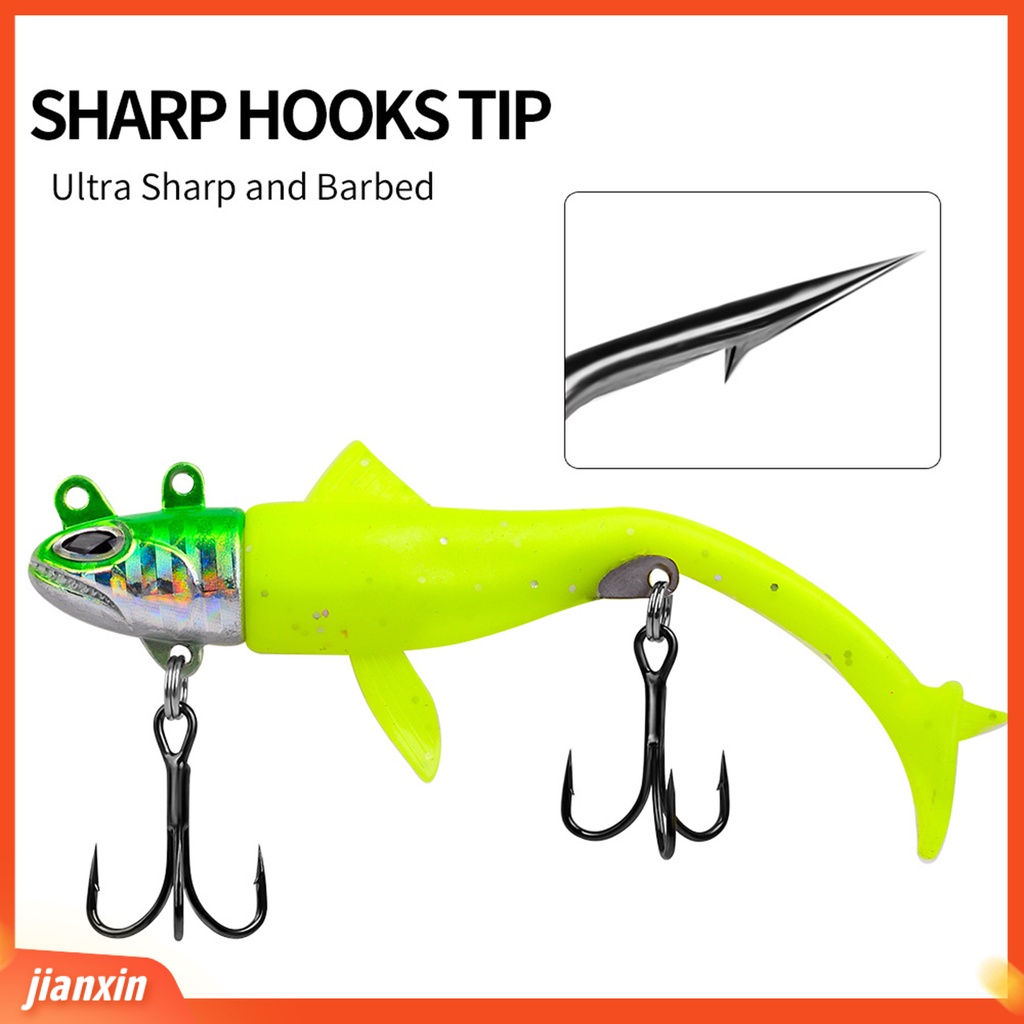 [Jianxin] 13.5g/8cm Umpan Pancing T-Tail Tajam Treble Hook 3D Fisheyes Simulasi Pengecoran Panjang Ekor Dayung Buatan Umpan Perlengkapan Memancing