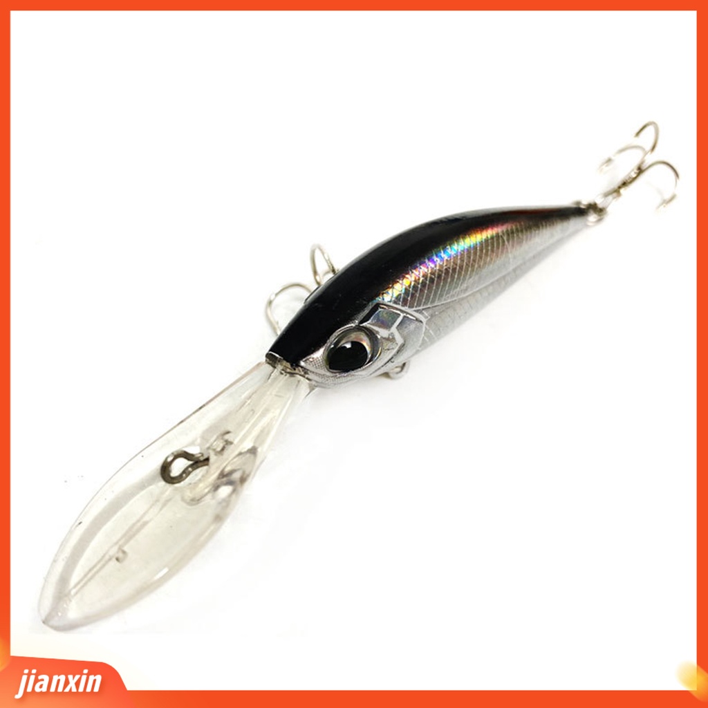 [Jianxin] 6cm/6.2g Umpan Keras 3D Mata Ikan Dengan Kait Tajam Lidah Panjang Tampilan Realistis Tahan Korosi Meningkatkan Tingkat Memancing ABS Air Tawar Air Asin Hard Lure Fishing Tackle