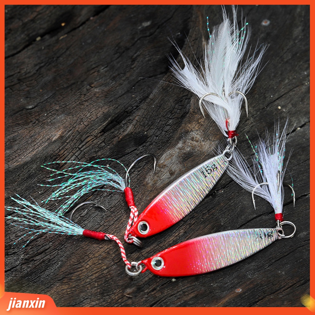 [Jianxin] 15g/20g Umpan Pancing Tajam Treble Hook Warna Terang 3D Mata Simulasi Desain Ikan Menarik Logam Penetrasi Kuat Jigging Lure Perlengkapan Memancing