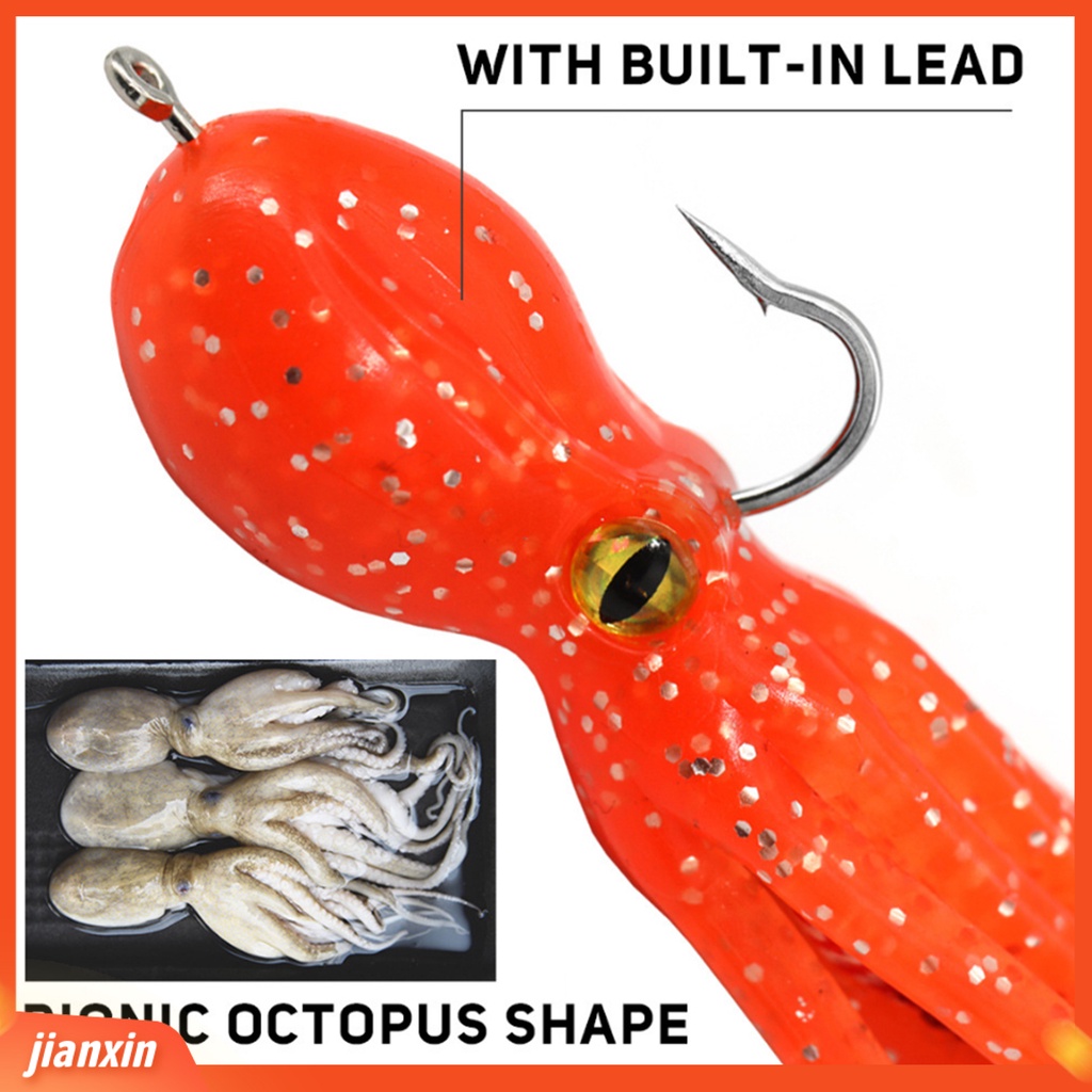 [Jianxin] 4pcs Umpan Pancing Bentuk Gurita 22g / 11cm Efisien Kuat Tahan Lama