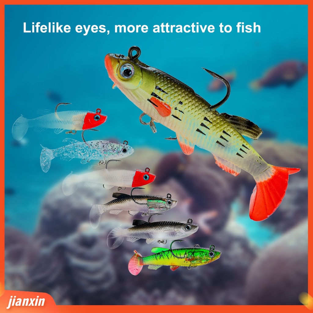 [Jianxin] Umpan Pancing Tiruan Bentuk Ikan Ekor T Bahan Metal 12.5g 8cm Dengan Jig Head