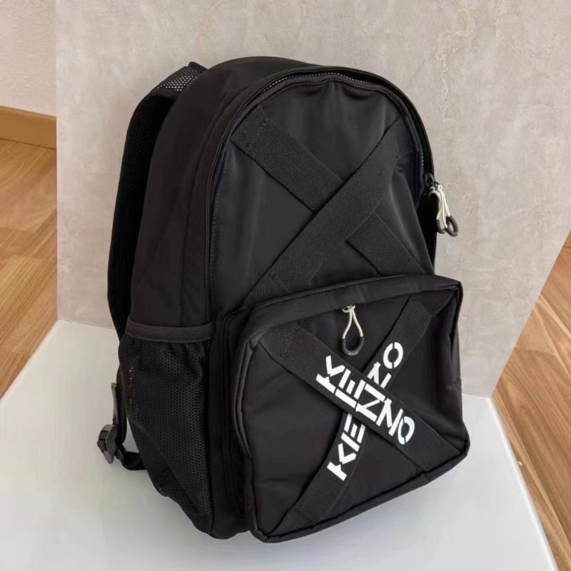 tas ransel kanzo cross logo backpack hitam rucksack nylon kenjo
