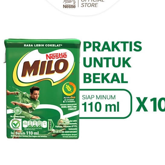 

>XG34448< Milo Activ-Go Minuman Mengandung Susu dan Cokelat UHT 115 ml - 10 Pcs