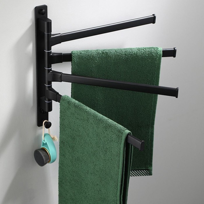 FM FIT rak gantungan handuk towel holder putar 180 anti karat hemat tempat