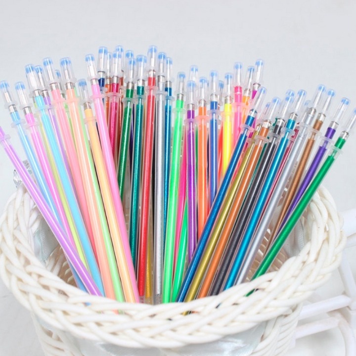 

OOTDTY Pulpen Gel Warna 0.7mm Refill Neon Pastel Metal Glitter 48PCS OGP48
